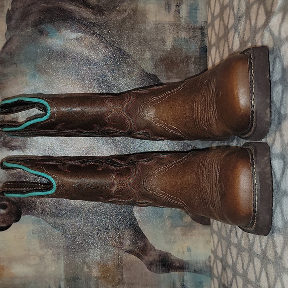 Justin Women's Gypsy Raya 12 Inch Sqaure Toe Western Boots Size 8.5 - Picture 5 of 15
